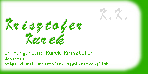 krisztofer kurek business card